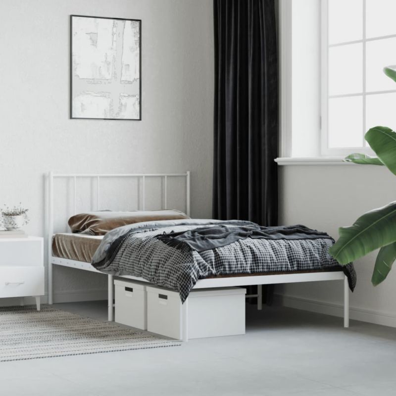 Sengeram VidaXL Klassisk Hvid med Gavl 196x80x90 cm