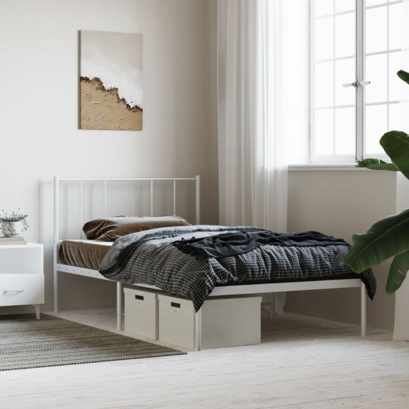 Sengeram VidaXL Klassisk Hvid med Gavl 196x80x90 cm