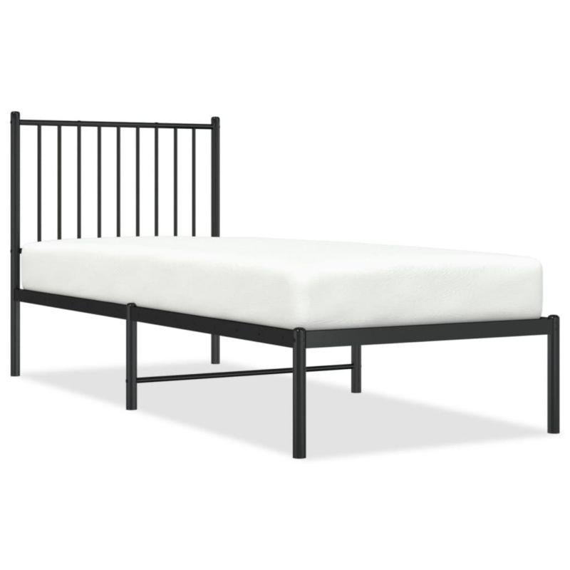 Sengebund af metal klassisk sort 196x79,5x90,5 cm