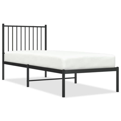 Sengebund af metal klassisk sort 196x79,5x90,5 cm