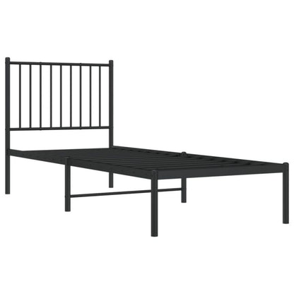 Sengebund af metal klassisk sort 196x79,5x90,5 cm