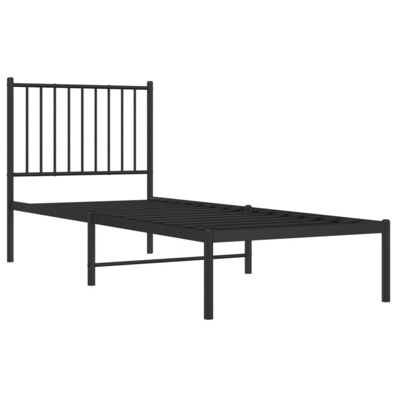 Sengebund af metal klassisk sort 196x79,5x90,5 cm