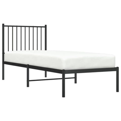 Sengebund af metal klassisk sort 196x79,5x90,5 cm
