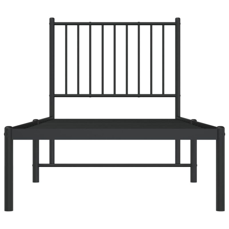 Sengebund af metal klassisk sort 196x79,5x90,5 cm