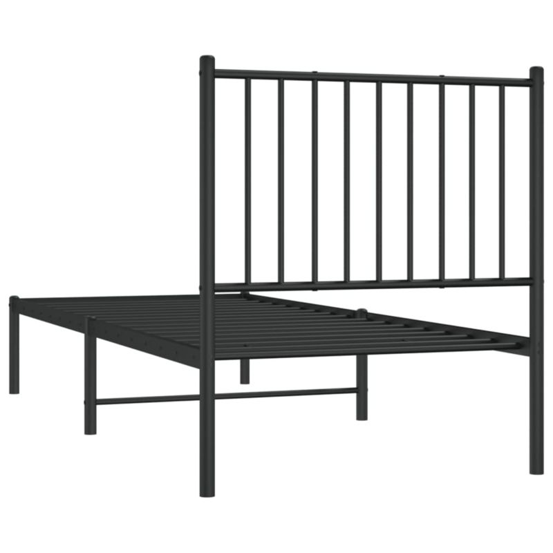 Sengebund af metal klassisk sort 196x79,5x90,5 cm