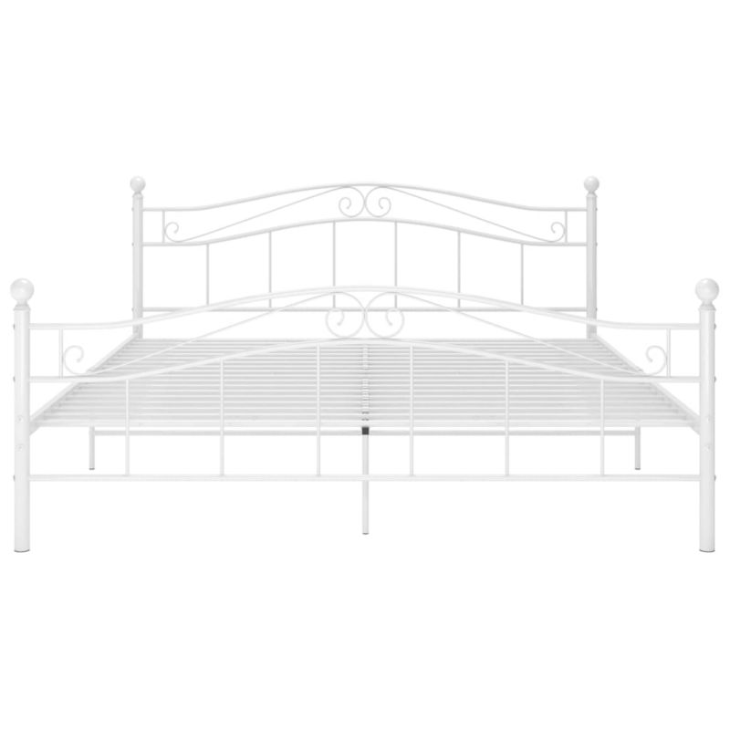 Sengeramme 140x200 cm Hvid Pulverlakeret Metal