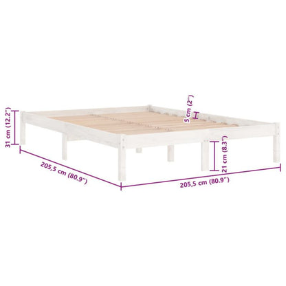 Sengebund VidaXL Træ Hvid 200x200 cm