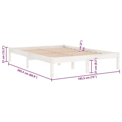 Sengeram VidaXL Lite Fyrretræ Hvid 180x200 cm