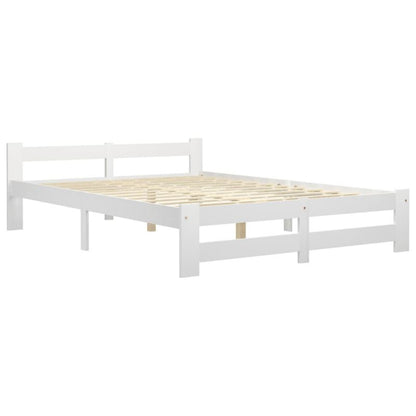 Sengebund VidaXL 120x200 cm Hvid Massiv Fyrretræ