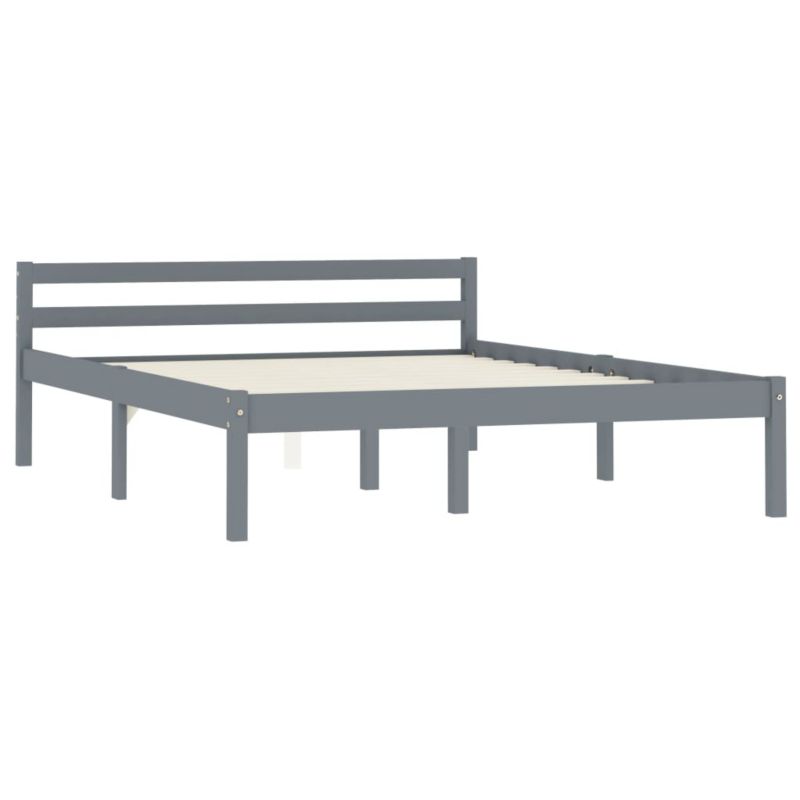 Sengebund VidaXL Massiv Fyrretræ Grå 140x200 cm
