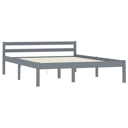 Sengebund VidaXL Massiv Fyrretræ Grå 140x200 cm
