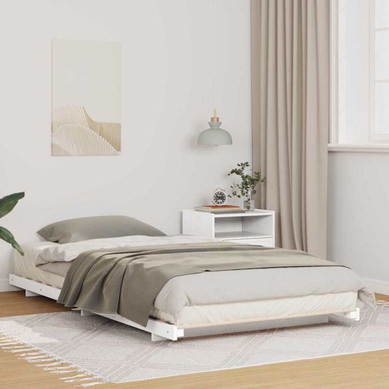 Sengeram 100x200 cm Hvid Fyrretræ WM-873086
