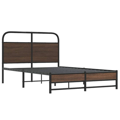 Sengeram 120x200 cm Brunt Egetræ Stål