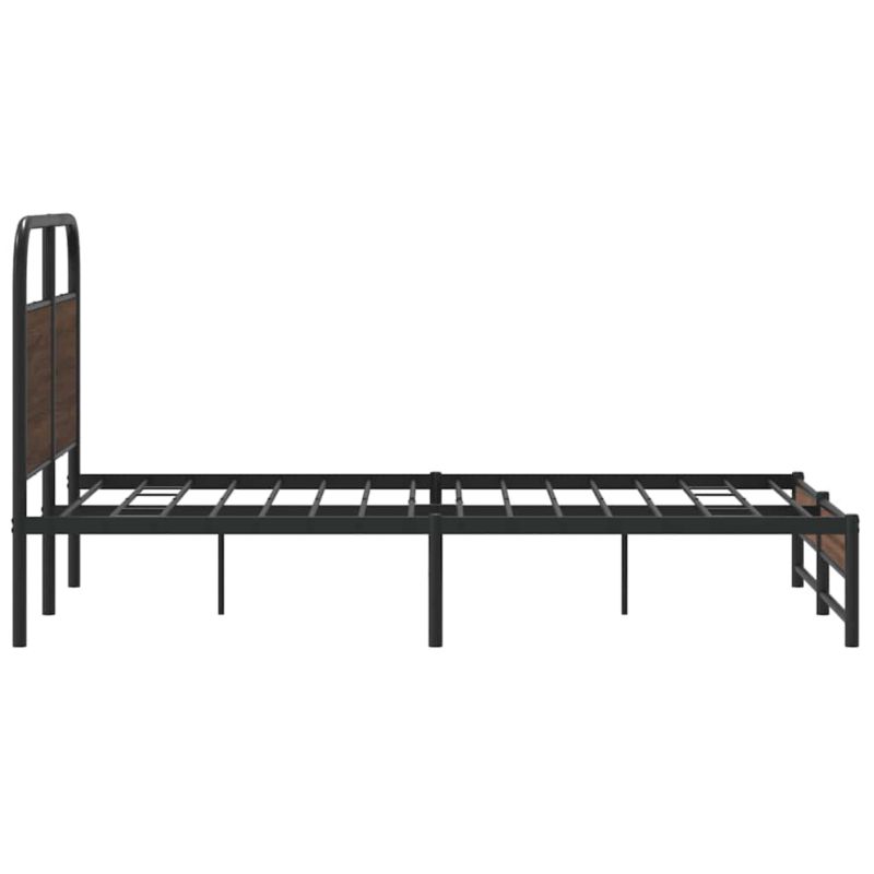 Sengeram 120x200 cm Brunt Egetræ Stål