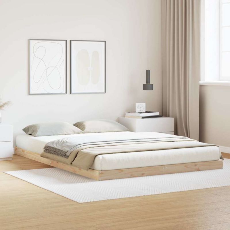 Sengeramme 140x200 cm Naturlig Fyrretræ WM-869752