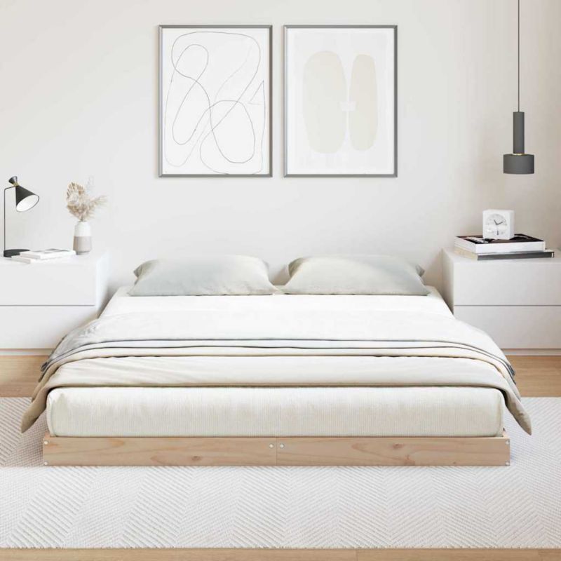 Sengeramme 140x200 cm Naturlig Fyrretræ WM-869752