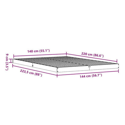 Sengeramme 140x200 cm Naturlig Fyrretræ WM-869752