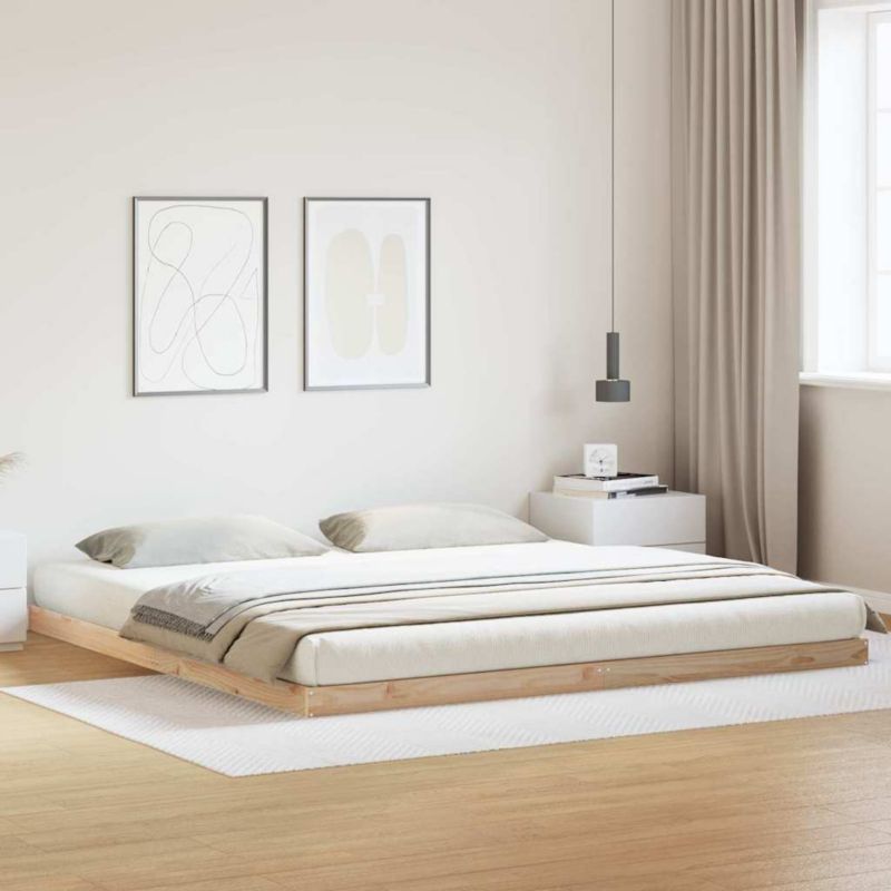 Sengeram 180x200 cm Naturlig Fyrretræ WM-869756