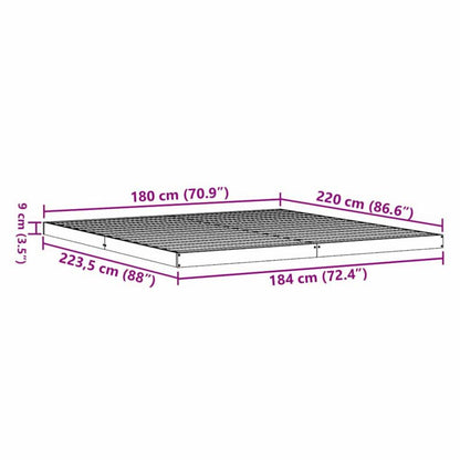 Sengeram 180x200 cm Naturlig Fyrretræ WM-869756