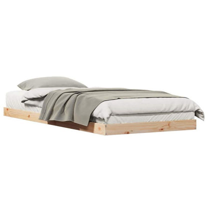 Sengeram 90x200 cm Naturlig Fyrretræ WM-869748