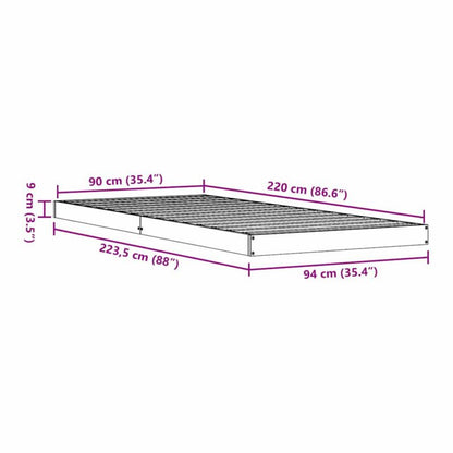 Sengeram 90x200 cm Naturlig Fyrretræ WM-869748