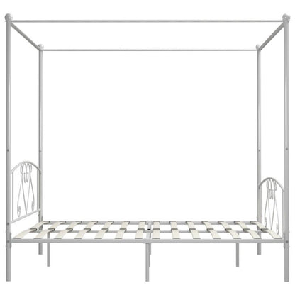 Sengeramme med Baldakin 209x187,5x198 cm Hvid