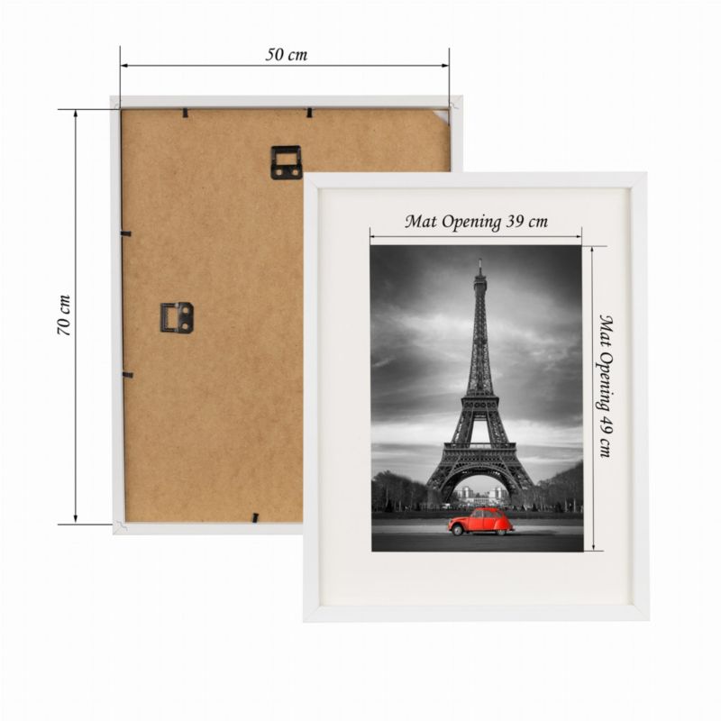 BD art plakatramme 50x70 cm med passepartout hvid 1 stk.