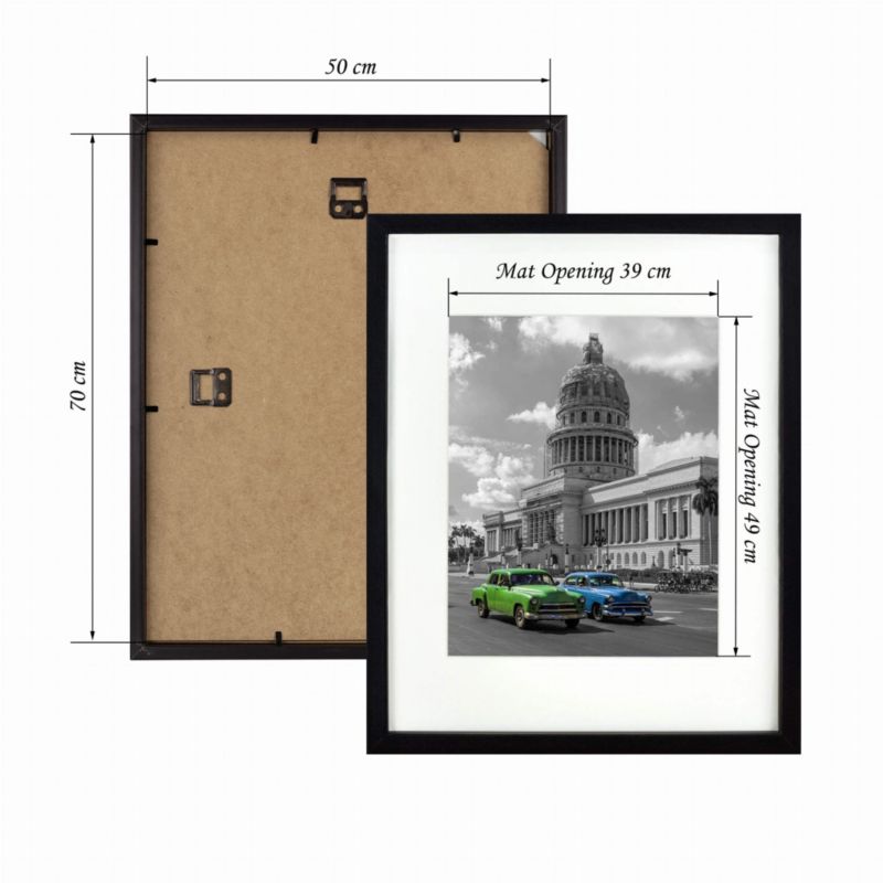 BD art plakatramme 50x70 cm med passepartout sort 1 stk.