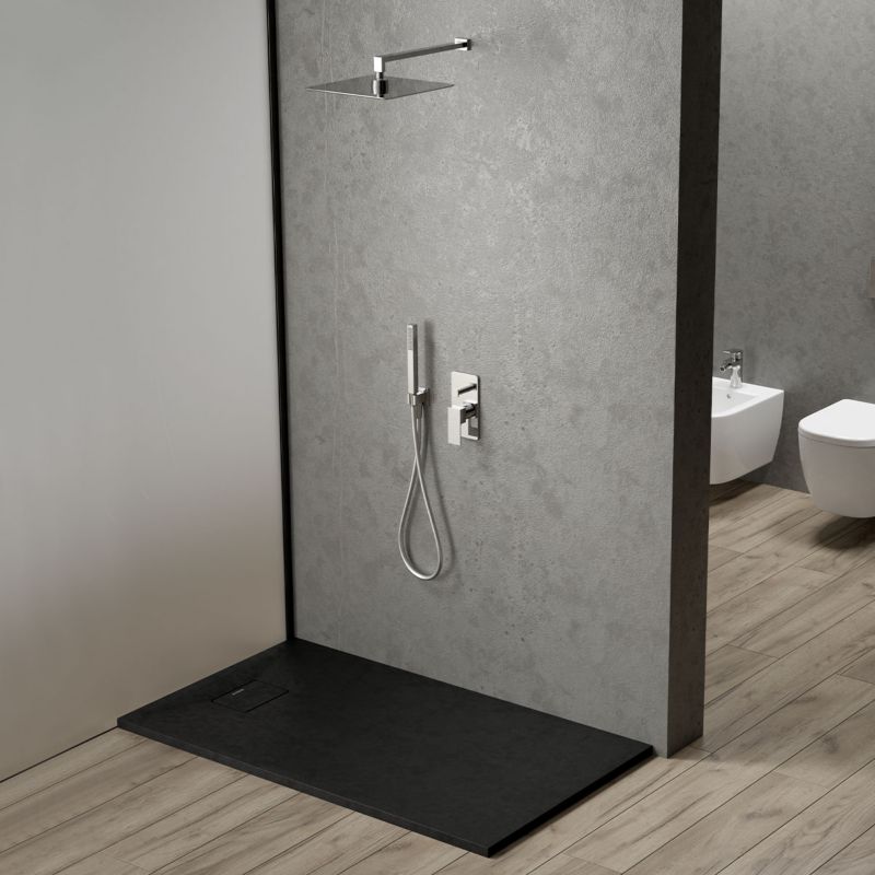 Vægmonteret Brusearm Lagan (S) Rektangulær 40 cm Krom