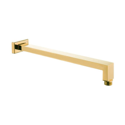 Brusehovedarm Rektangulær 40 cm Guld Poleret Messing med Vægroset