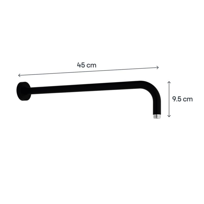 Rund brusearm 450 mm Mat sort | 5059340519784