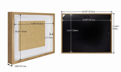 3D box ramme BD art egetræ 28x35 cm med passepartout brun 1 stk.