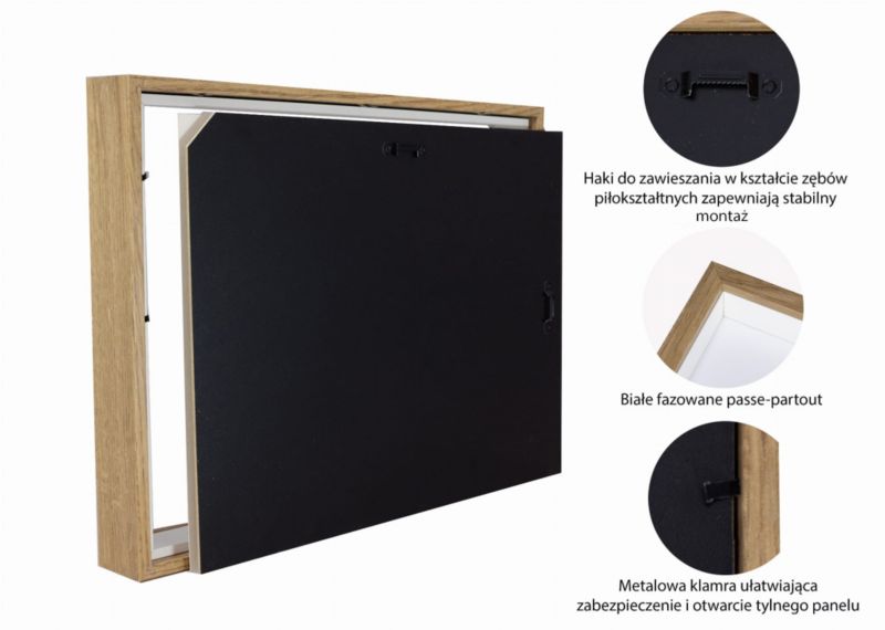 3D box ramme BD art egetræ 28x35 cm med passepartout brun 1 stk.
