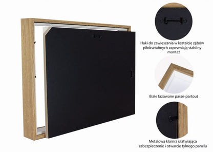 3D box ramme BD art egetræ 28x35 cm med passepartout brun 1 stk.