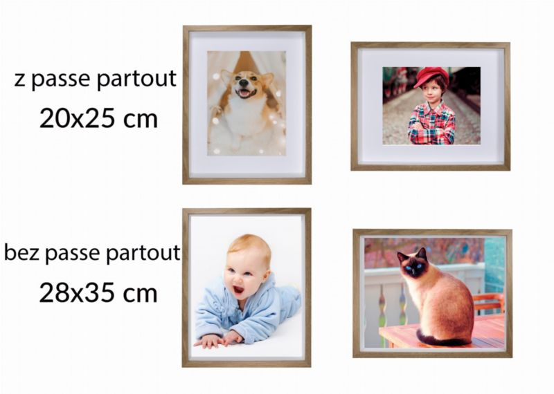 3D box ramme BD art egetræ 28x35 cm med passepartout brun 1 stk.