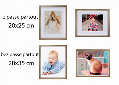3D box ramme BD art egetræ 28x35 cm med passepartout brun 1 stk.