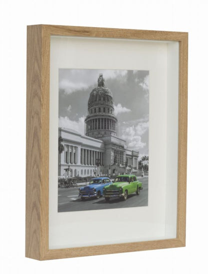 3D box ramme BD art egetræ 28x35 cm med passepartout brun 1 stk.