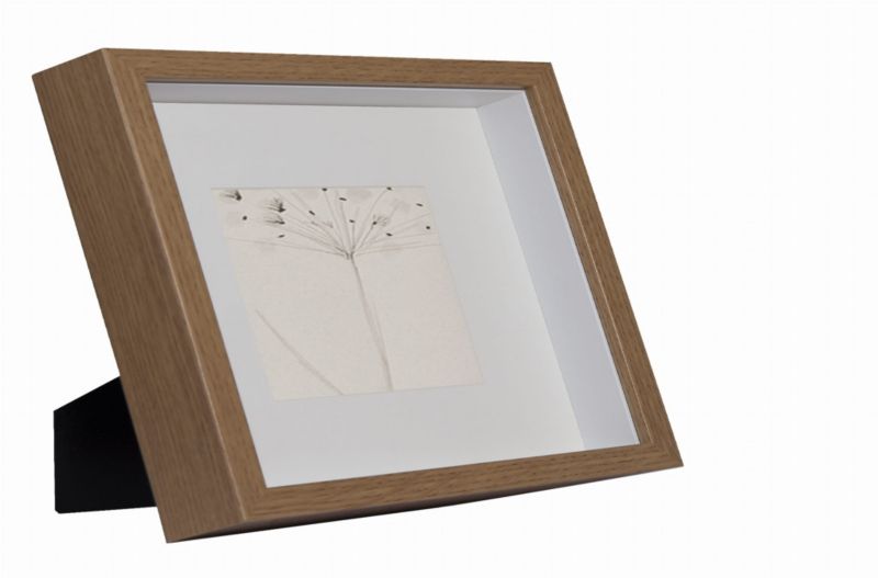 3D box ramme BD art dyb 21x30 Buket A4 med passepartout i egetræ 1 stk.