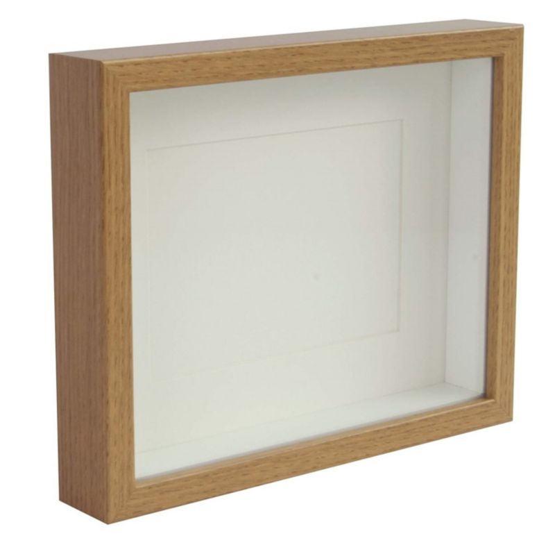 3D box ramme BD art dyb 21x30 Buket A4 med passepartout i egetræ 1 stk.