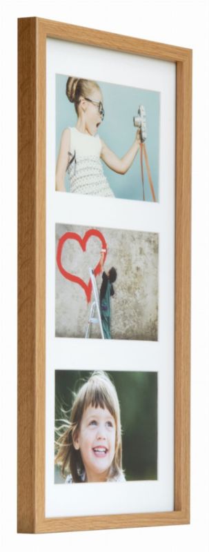 BD art ramme 23x50 cm i egetræ til 3 billeder 13x18 cm brun 1 stk.