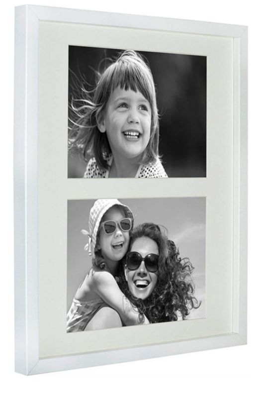 BD art ramme 28x35 cm til 2 billeder 15x21 cm hvid med passepartout 1 stk.