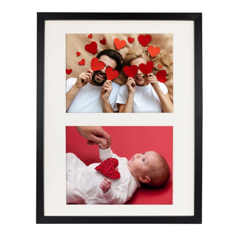 BD art ramme 28x35 cm til 2 billeder sort med passepartout, 1 stk.