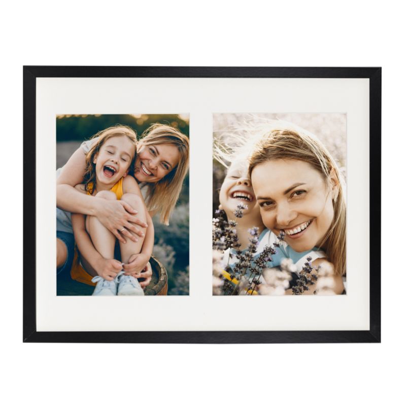 BD art ramme 28x35 cm til 2 billeder sort med passepartout, 1 stk.