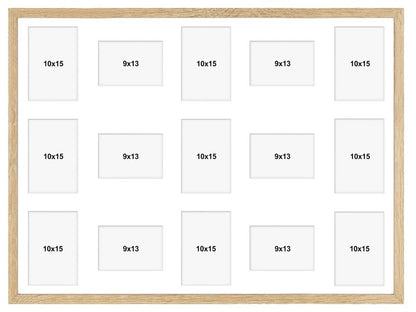 Hekla ramme til 15 billeder 60x80x15 MDF lys sonoma galleri 1 stk.