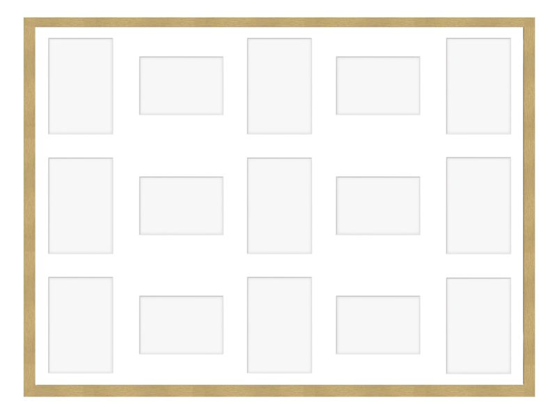 Hekla ramme til 15 billeder 60x80x15 MDF guld galleri 1 stk.