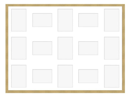 Hekla ramme til 15 billeder 60x80x15 MDF guld galleri 1 stk.
