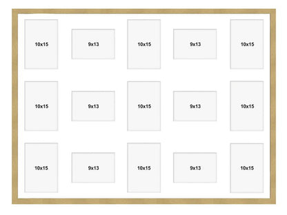 Hekla ramme til 15 billeder 60x80x15 MDF guld galleri 1 stk.
