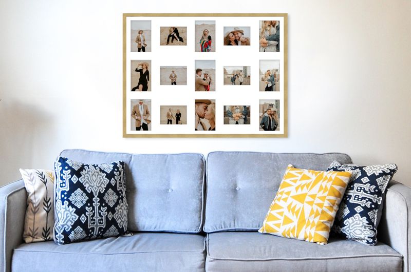 Hekla ramme til 15 billeder 60x80x15 MDF guld galleri 1 stk.