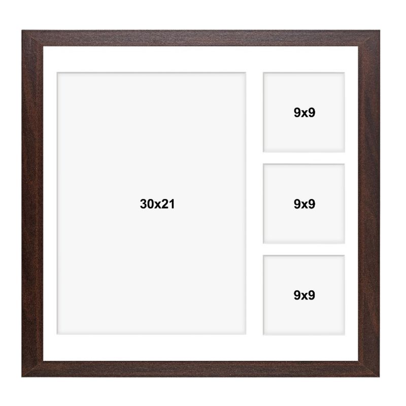 Hekla ramme til 4 billeder 40x40x4 MDF galleri brun 1 stk.