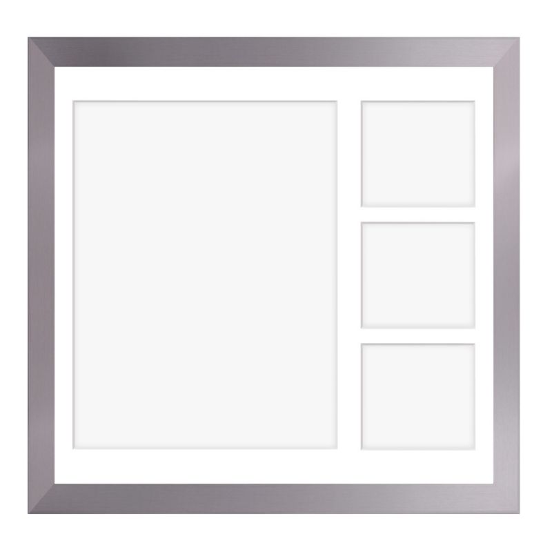 Hekla ramme til 4 billeder 40x40x4 MDF galleri sølv 1 stk.
